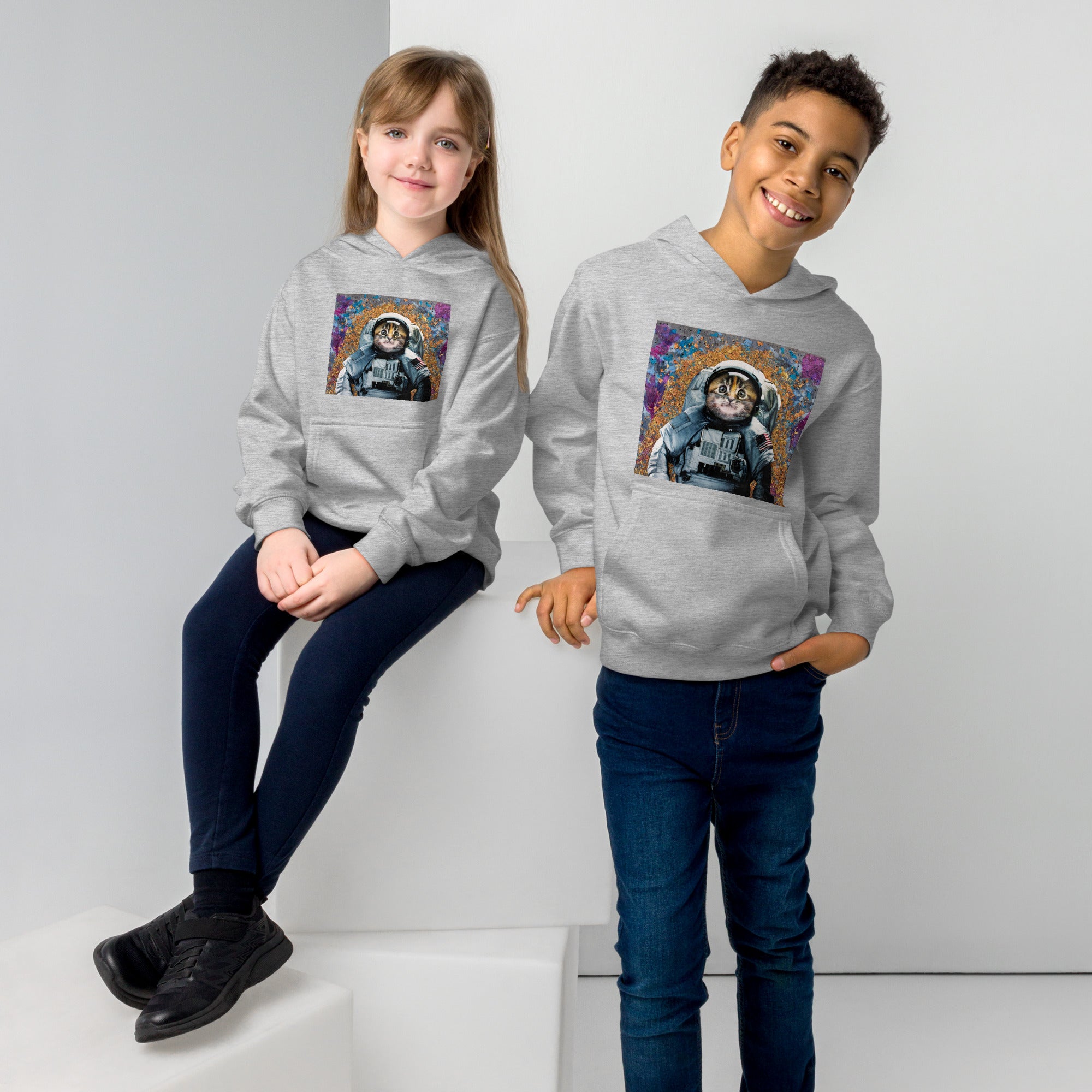 Catsronaut Kids fleece hoodie