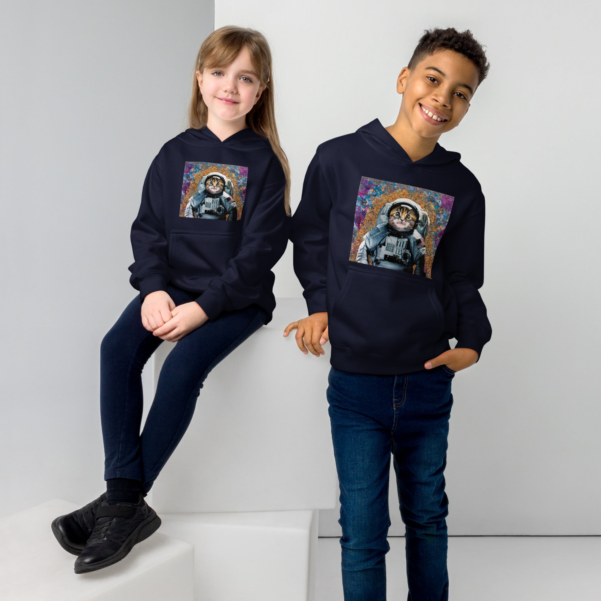 Catsronaut Kids fleece hoodie