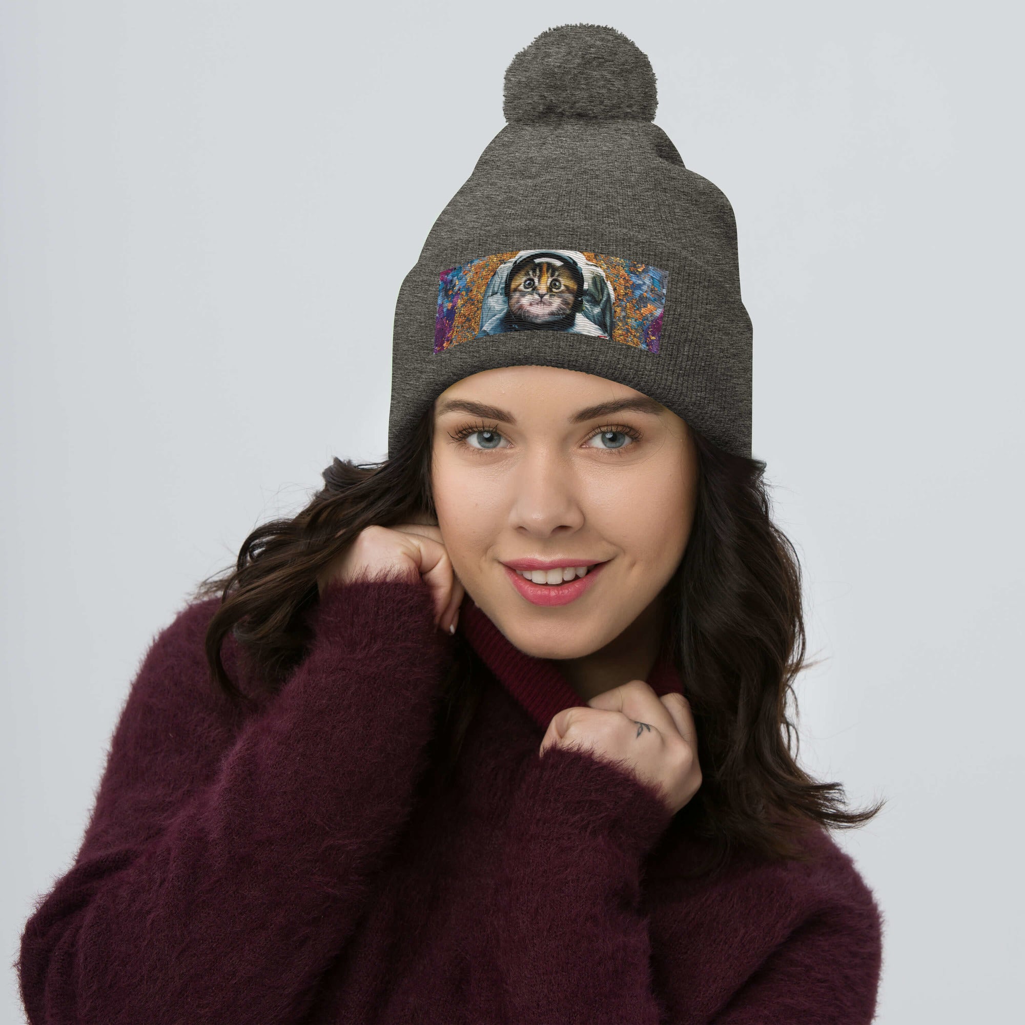 Catstronaut Pom-Pom Beanie