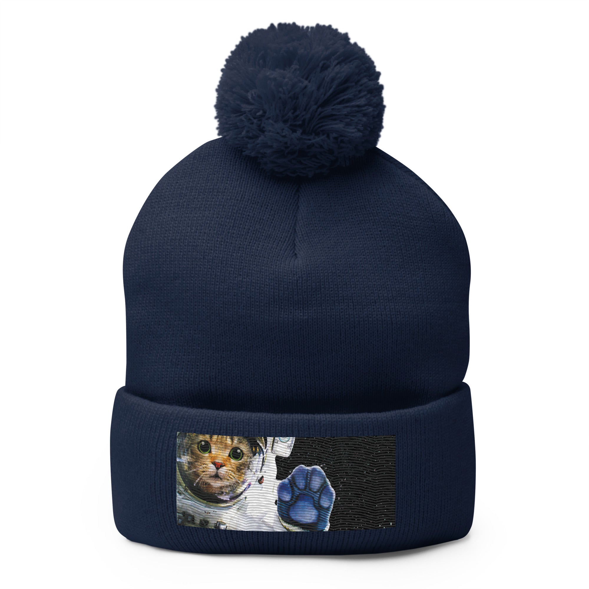 Space Cat Pom-Pom Beanie