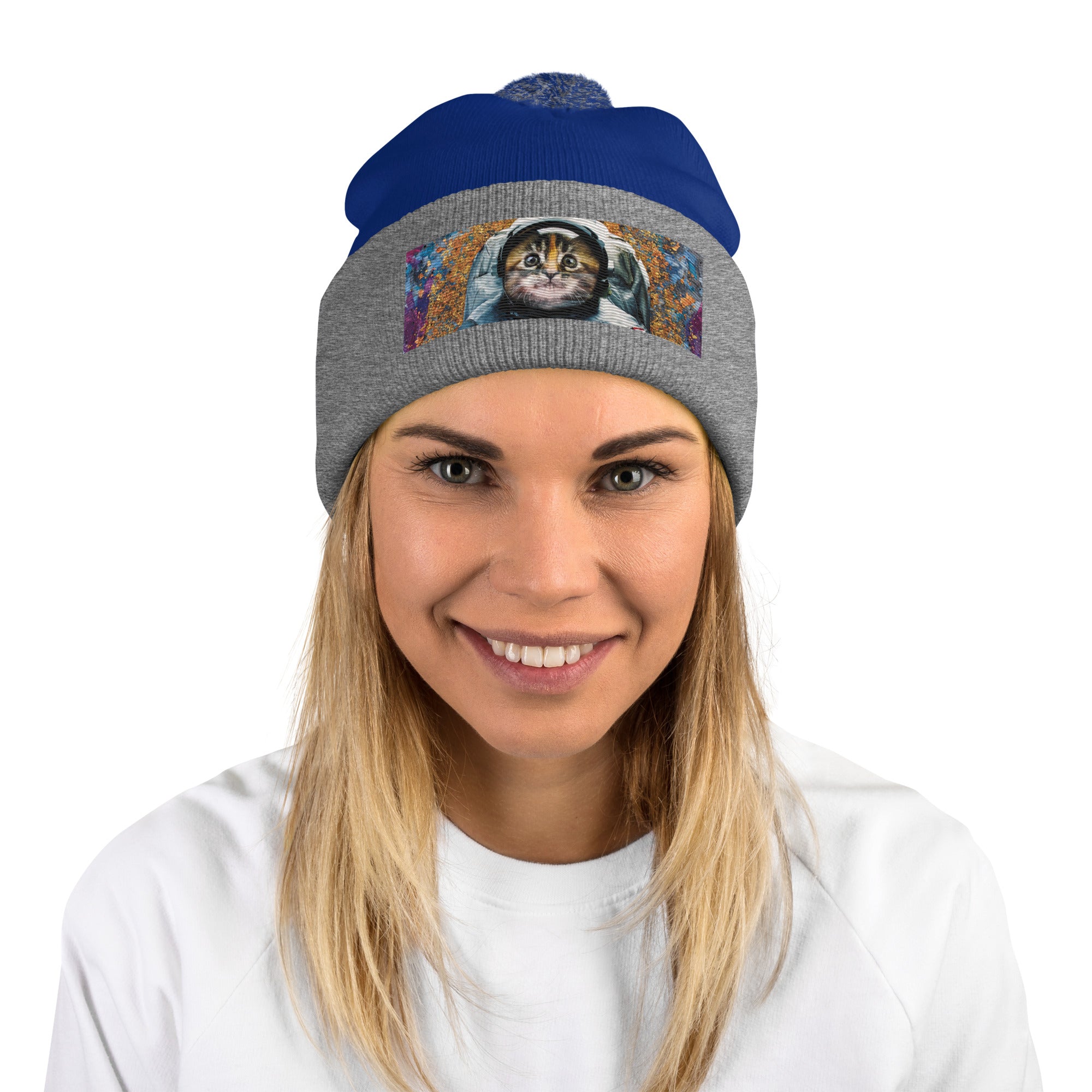 Catstronaut Pom-Pom Beanie