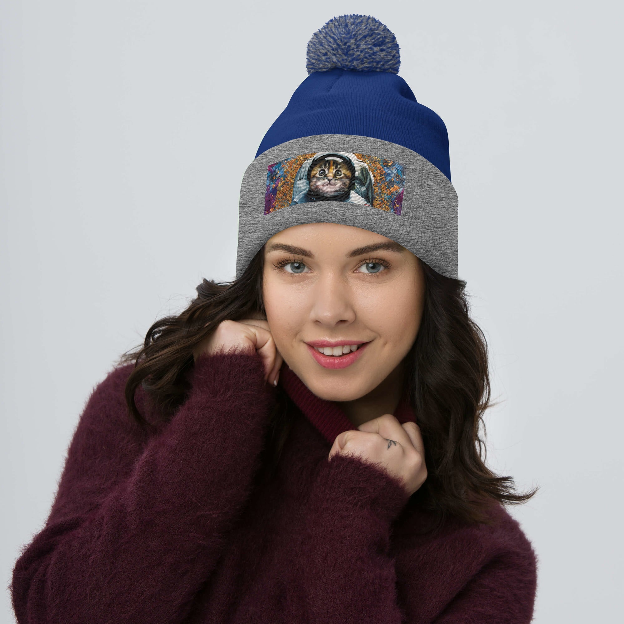 Catstronaut Pom-Pom Beanie