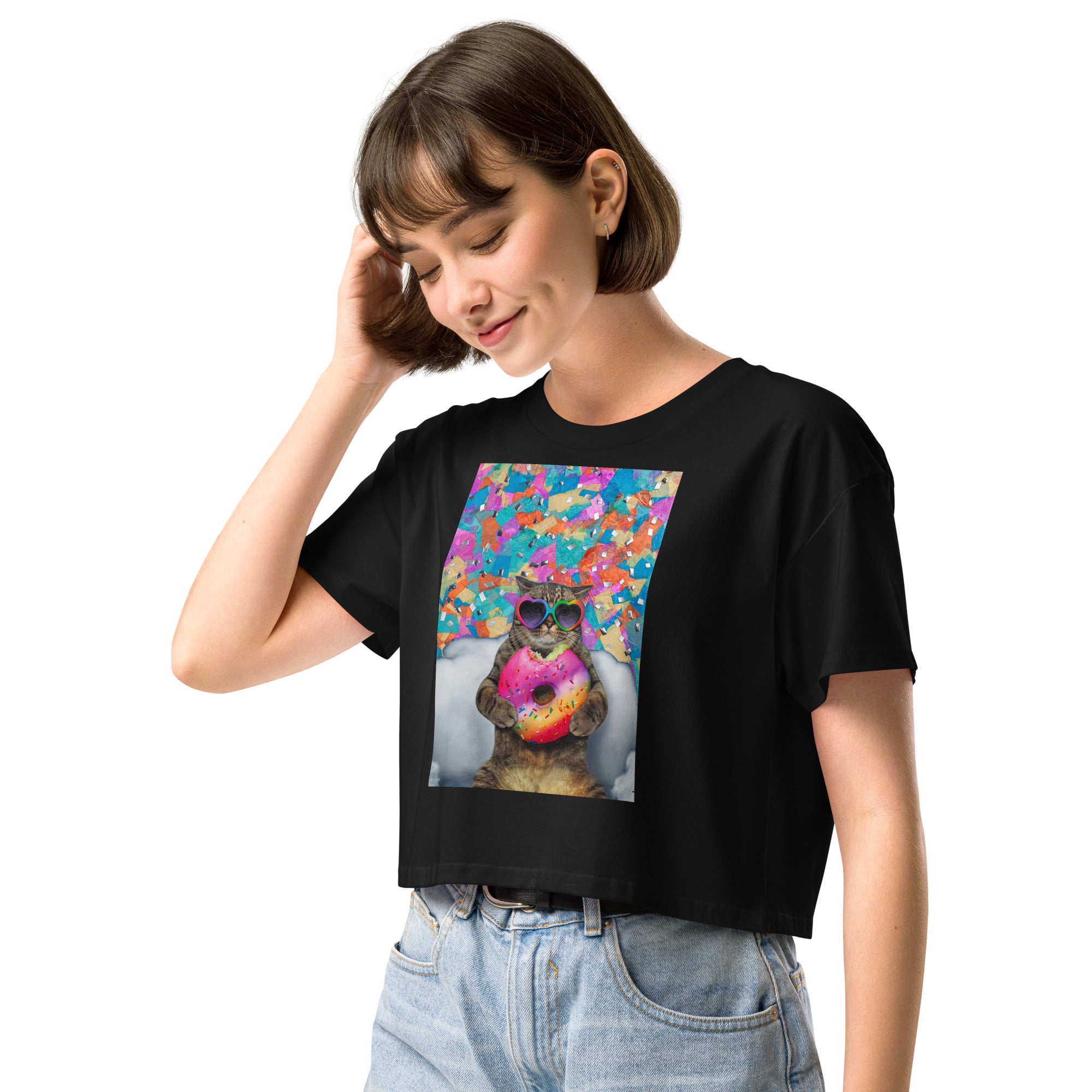 cupcake Cat Women’s crop top