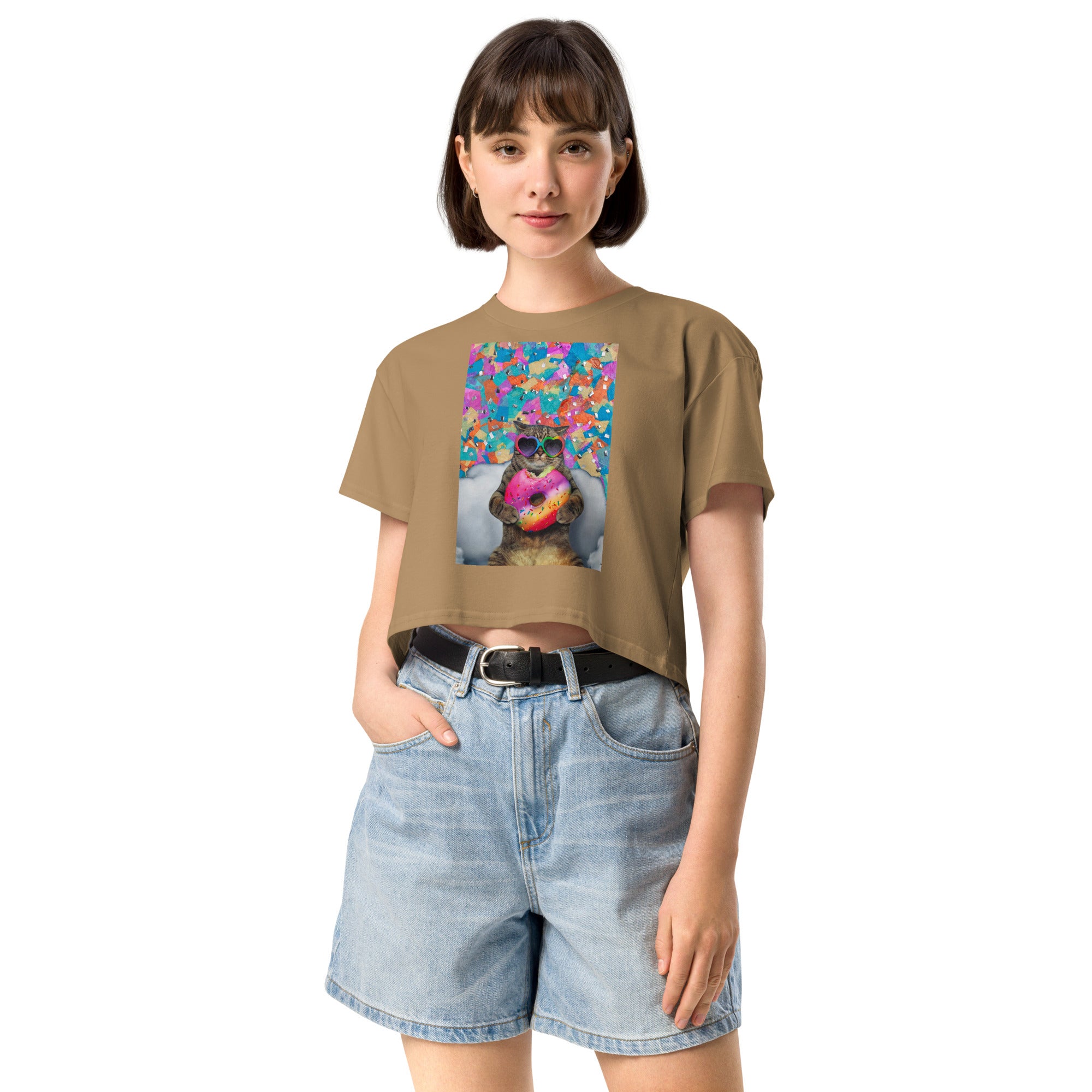 cupcake Cat Women’s crop top