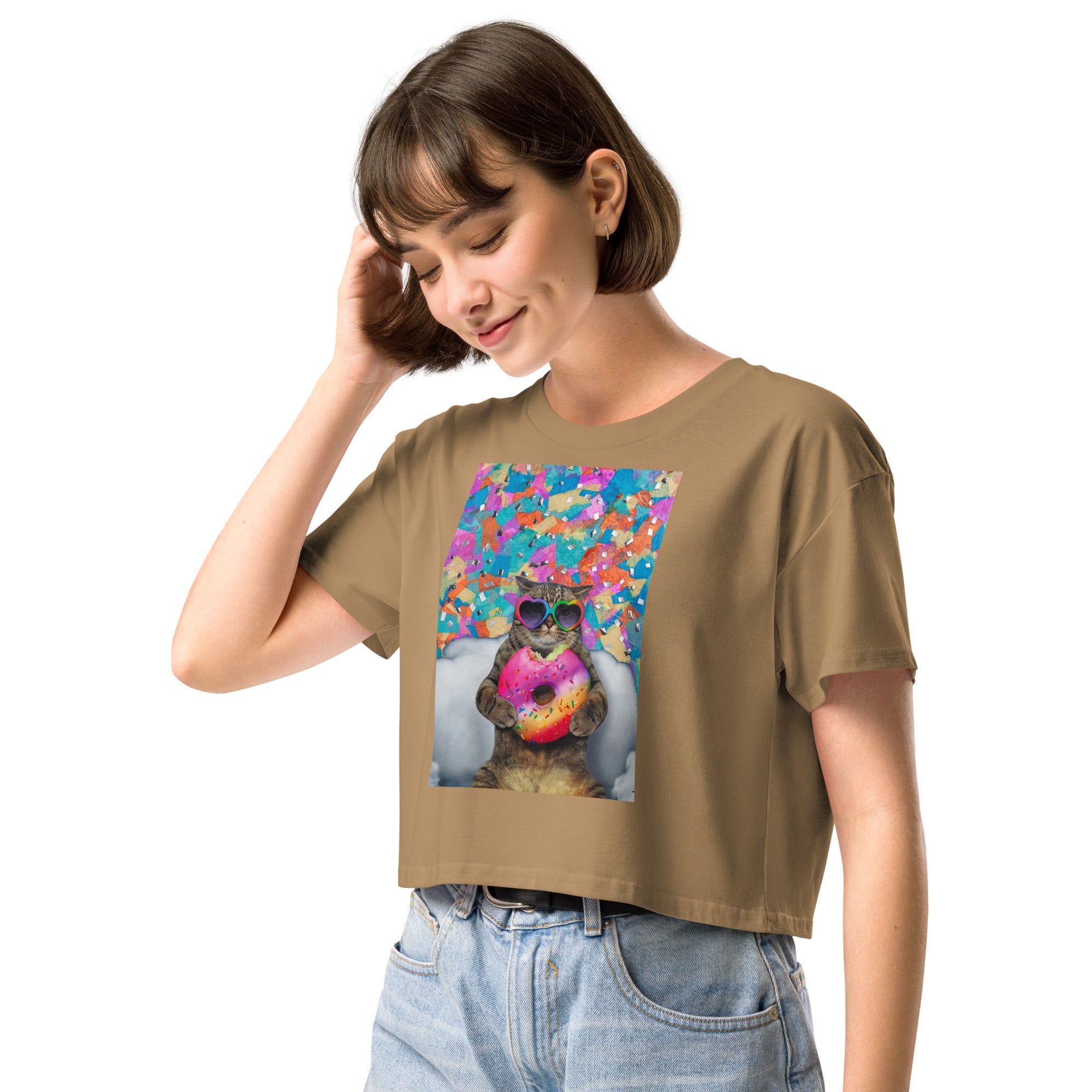 cupcake Cat Women’s crop top