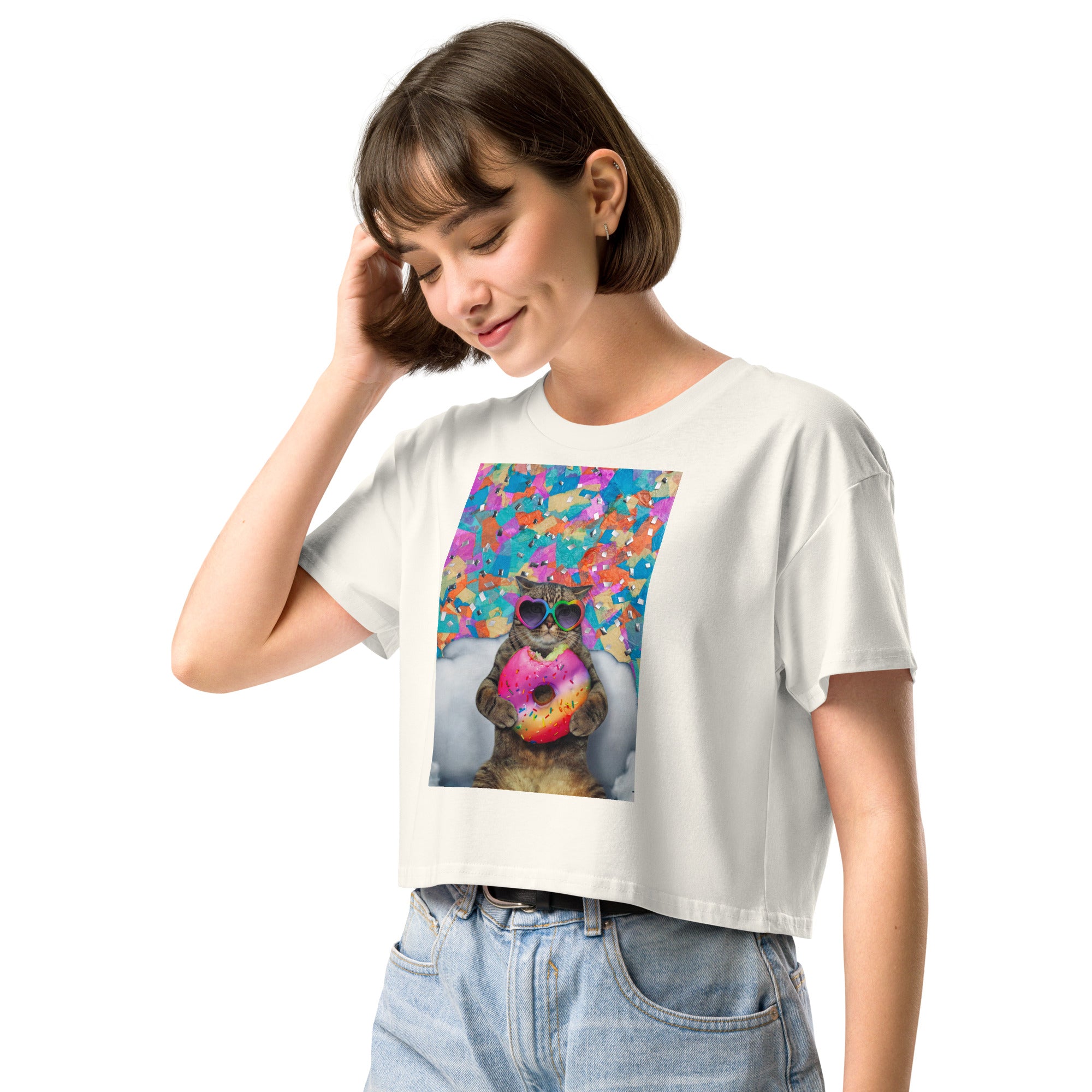 cupcake Cat Women’s crop top