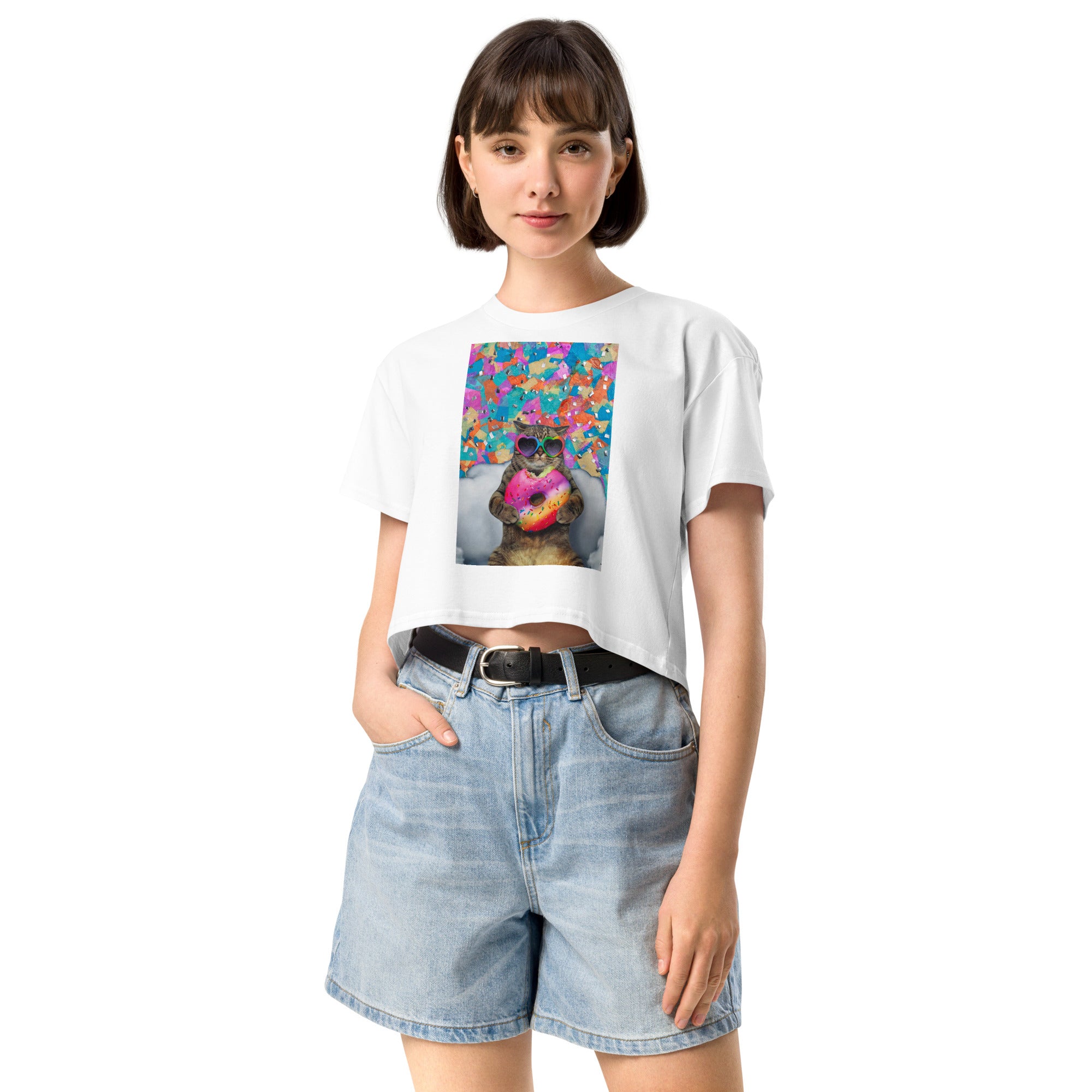 cupcake Cat Women’s crop top