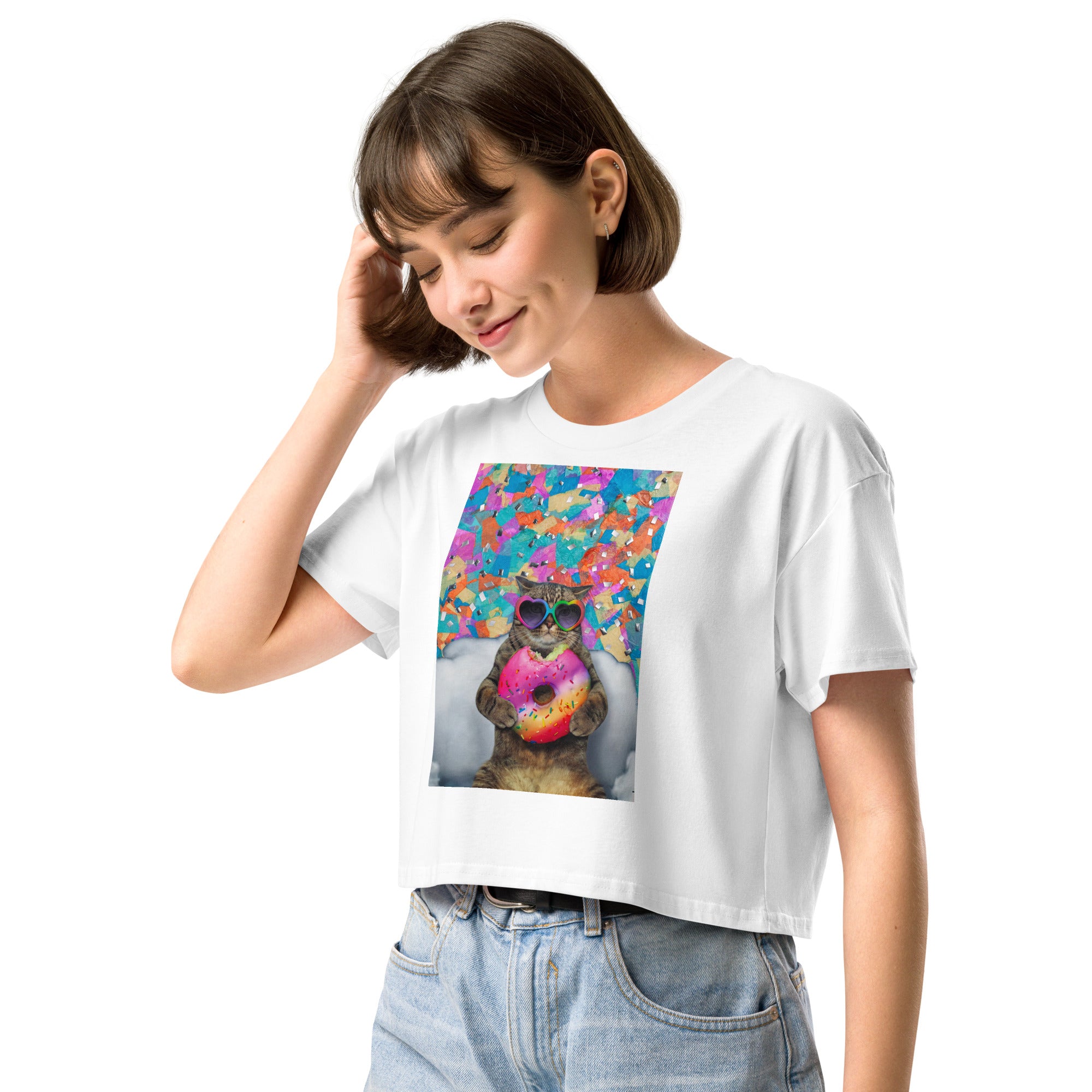 cupcake Cat Women’s crop top